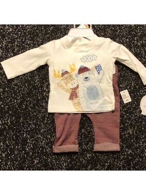 Super Cute winter Christmas boys 2 piece outfit NB